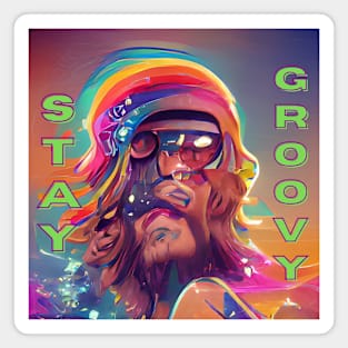 Stay Groovy - colorful, hippie-style Magnet